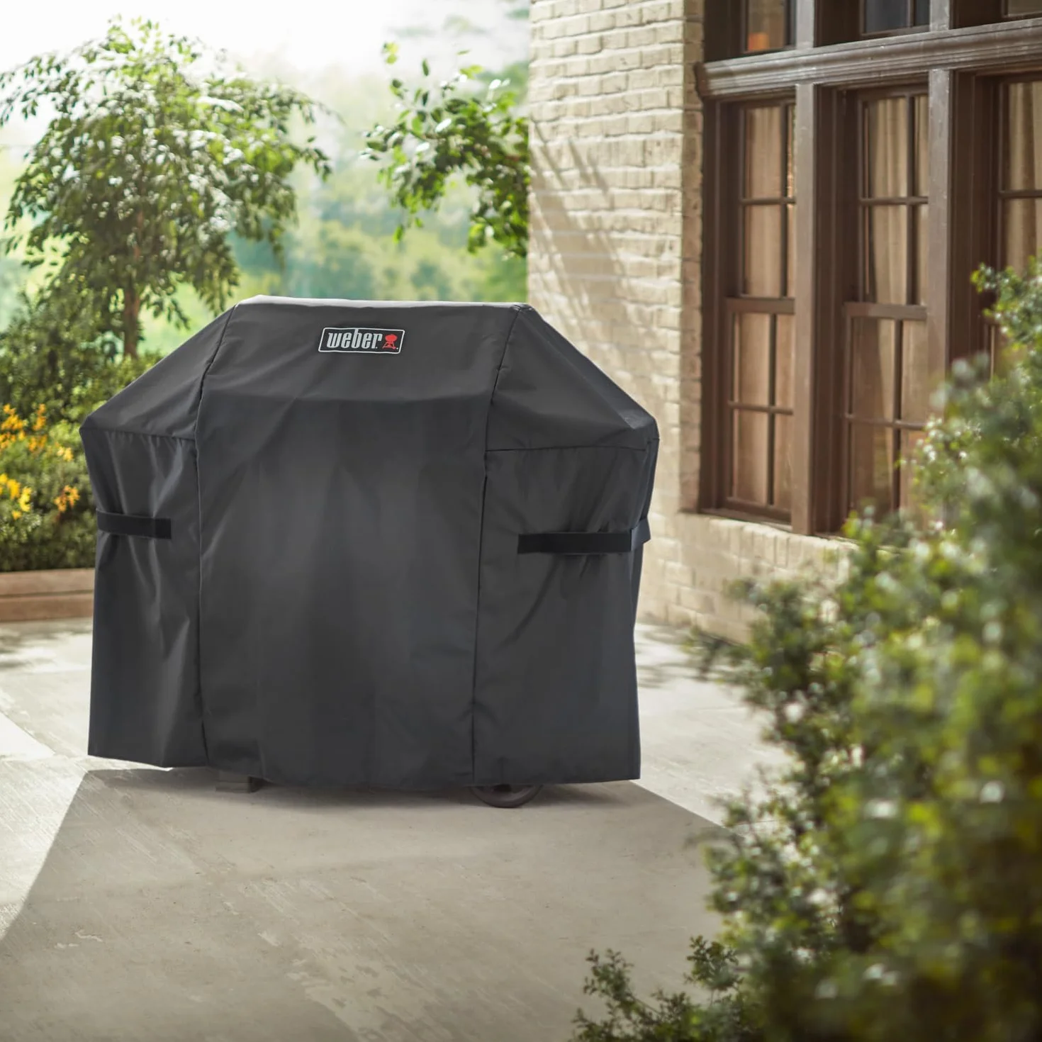 Weber Funda Premium para serie Spirit & Spirit II 300, transpirable, resistente a los rayos UV y al agua, protección contra condiciones climáticas, cierre de velcro para fijación - Negro (7183)
