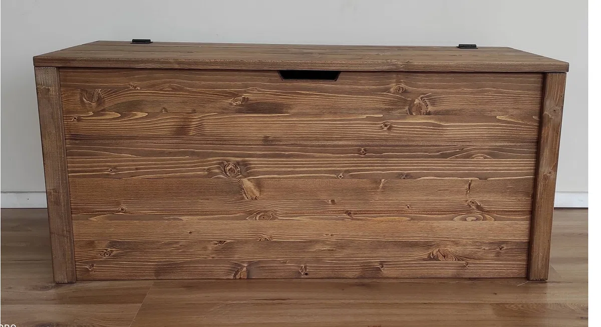 TOTAL WOOD 2012, Arcón de Madera, Natural Impregnada, Modelo Matej, Arcón con Tapa para Interiores y Exteriores (90x45x50, Nogal claro)
