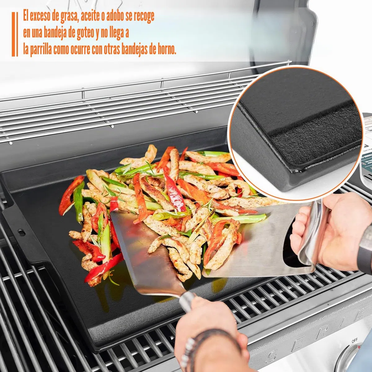 GFTIME 58,6 x 40,5 cm, plancha de hierro fundido, universal, grande, plancha de hierro fundido para parrilla de gas, parrilla de carbón, estufa de gas, con revestimiento antiadherente, color negro