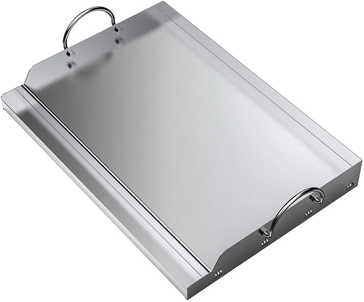 onlyfire - Plancha Rectangular de Acero Inoxidable para la mayoría de Parrillas de Gas y Parrillas de carbón (62.8x40.6x7cm)