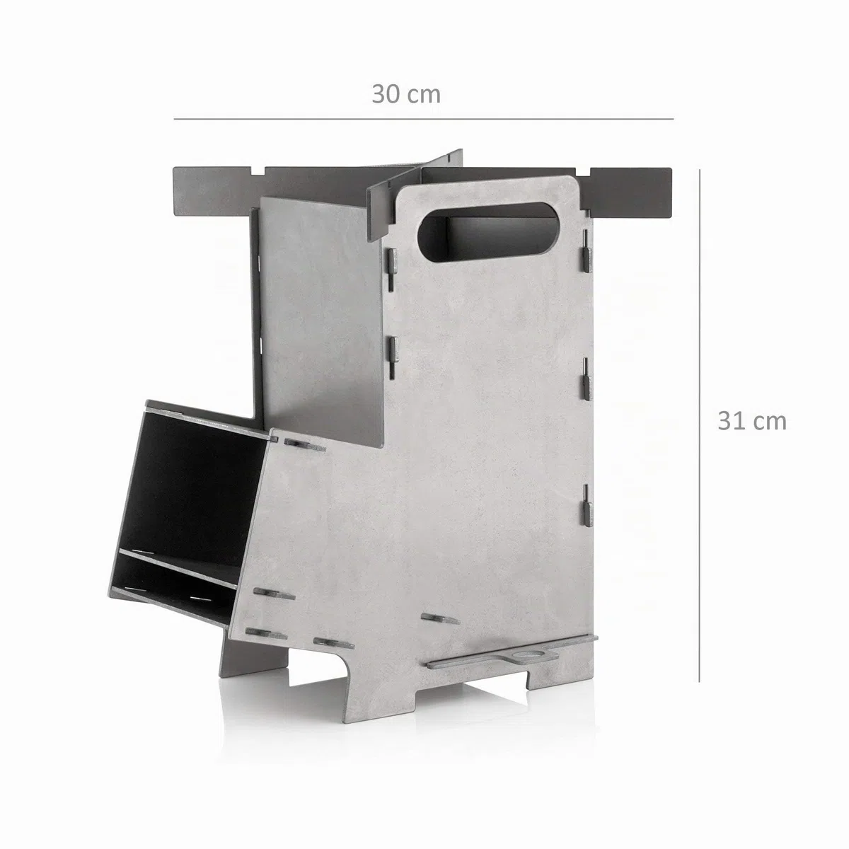 BBQ-Toro Estufa Rocket 5 | con Sistema de Ranuras de Acero Macizo de 2 mm de grosor | Estufa para Asar al Aire Libre, Terraza, Jardín, Sartenes de Parrilla | Estufa de Camping para Olla Holandesa