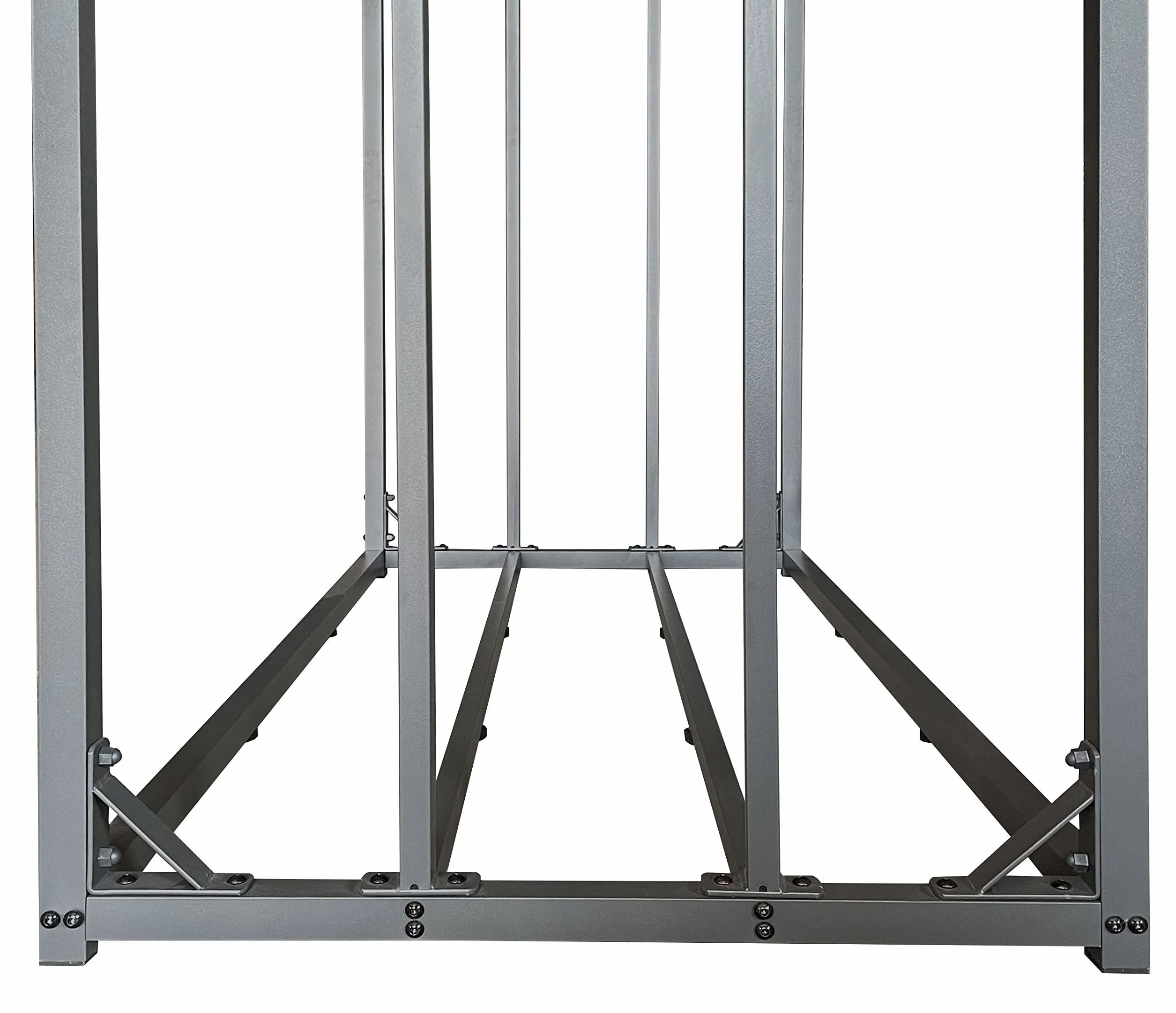 QUICK STAR Estante metálica para leña antracita 143 x 70 x 185 cm, soporte para leña de jardín, 1,8 m³/2,5SRM, soporte para apilar leña, para exteriores