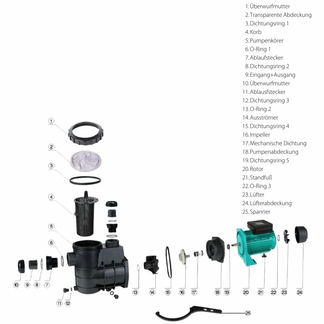AquaOne Bomba de Piscina Autoaspirante HZS-200, 200 W, Circulación, 5000 L/h, Plástico, Above Ground