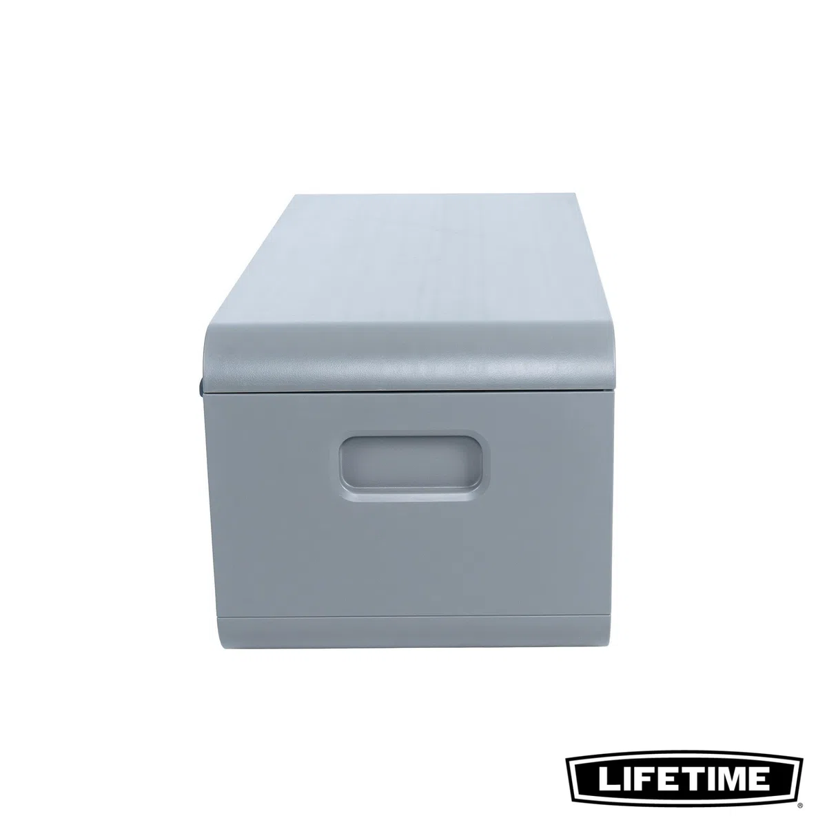 LIFETIME - Armario exterior impermeable, 147x72x64 cm, 515 litros, Arcón almacenamiento rectangular, Protección UV, Banco almacenaje, Baúl juguetes grande, Mueble terraza, Armarios de jardín (92313)