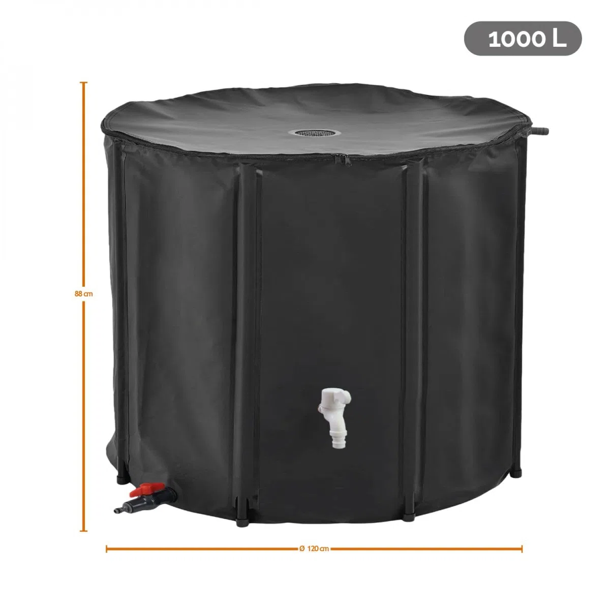 Linxor - Depósito de Agua de Lluvia Plegable - 1000 L - 2 Colores