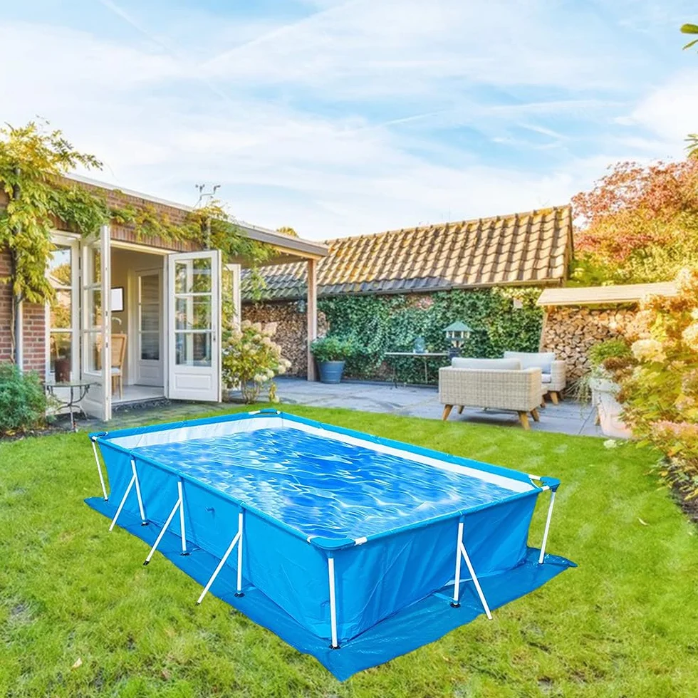 Paño para el Suelo de Piscina, Alfombrilla Rectangular para Piscina, Duradera, Resistente al Agua, 445x254cm