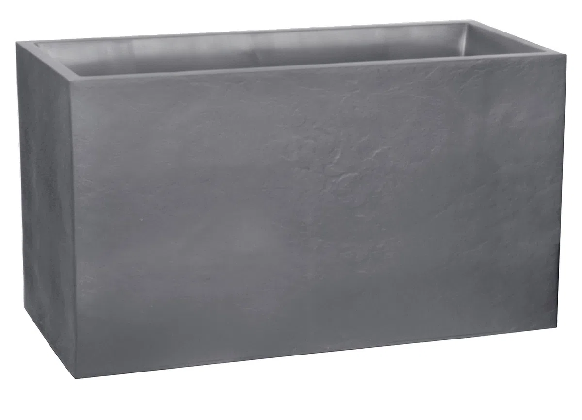 EDA Plastiques Muret VOLCANIA 'Décor Pierre' Gris Galet – 99,5 x 39 x 60 – 116 L