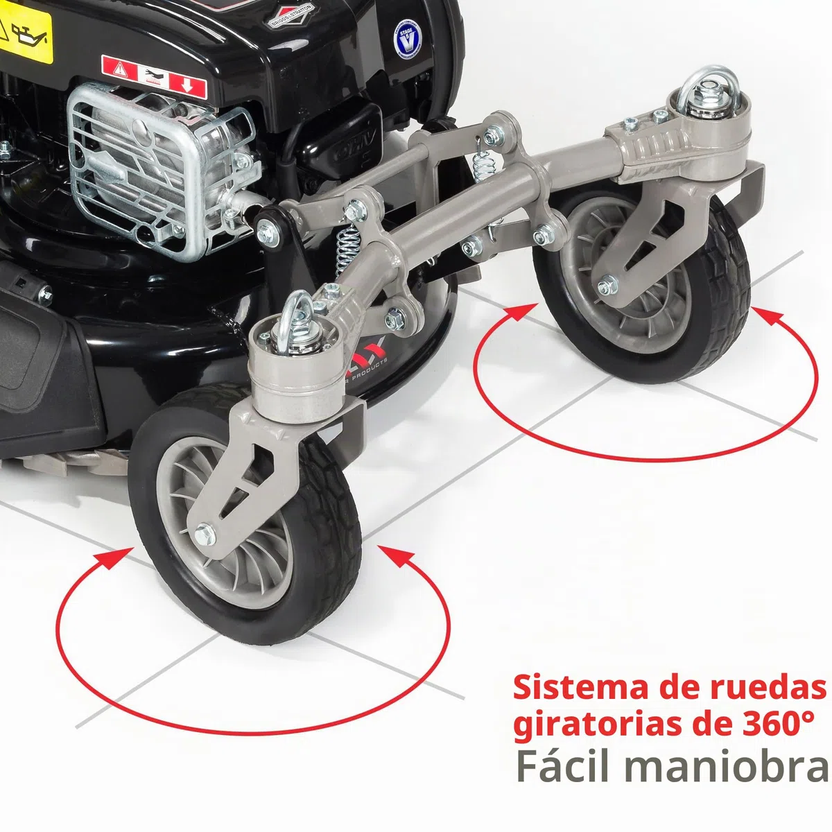 NAX POWER PRODUCTS 1000S motor Briggs & Stratton serie 450E 125 cm3 ancho de corte 42 cm cesta 45l sistema de lavado de la carcasa cortacésped a gasolina con tracción