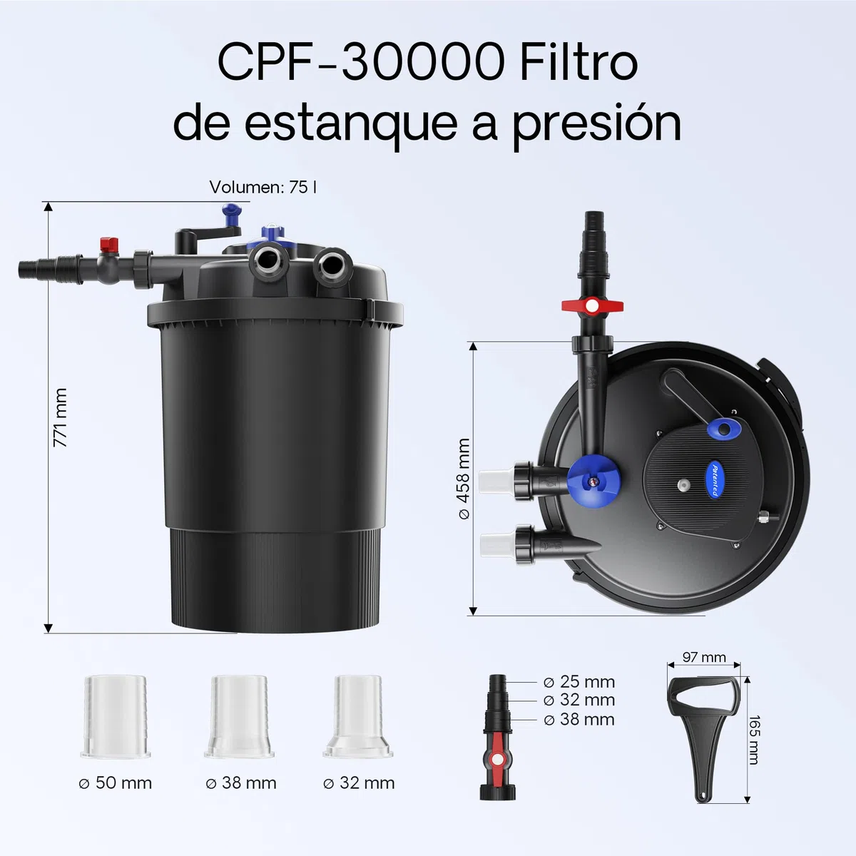 SunSun CPF-30000 SET 60000l 55W UVC NEO12000 Bomba Manguera Set de filtro para estanque