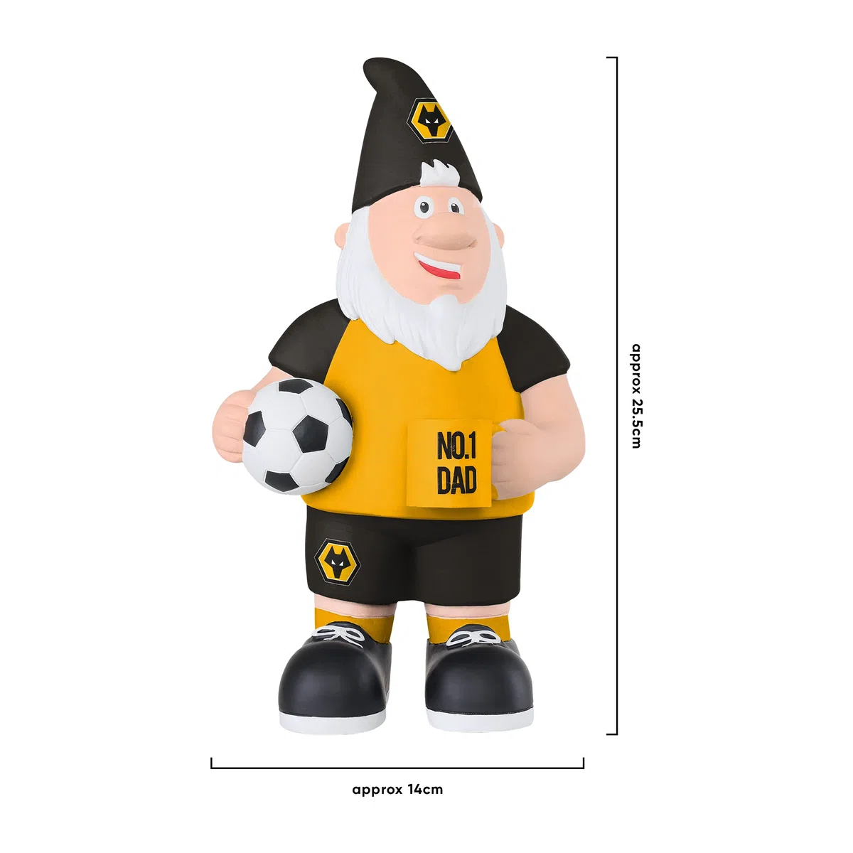 Foco Gnomo Oficial de Wolverhampton Wanderers FC número 1 para papá
