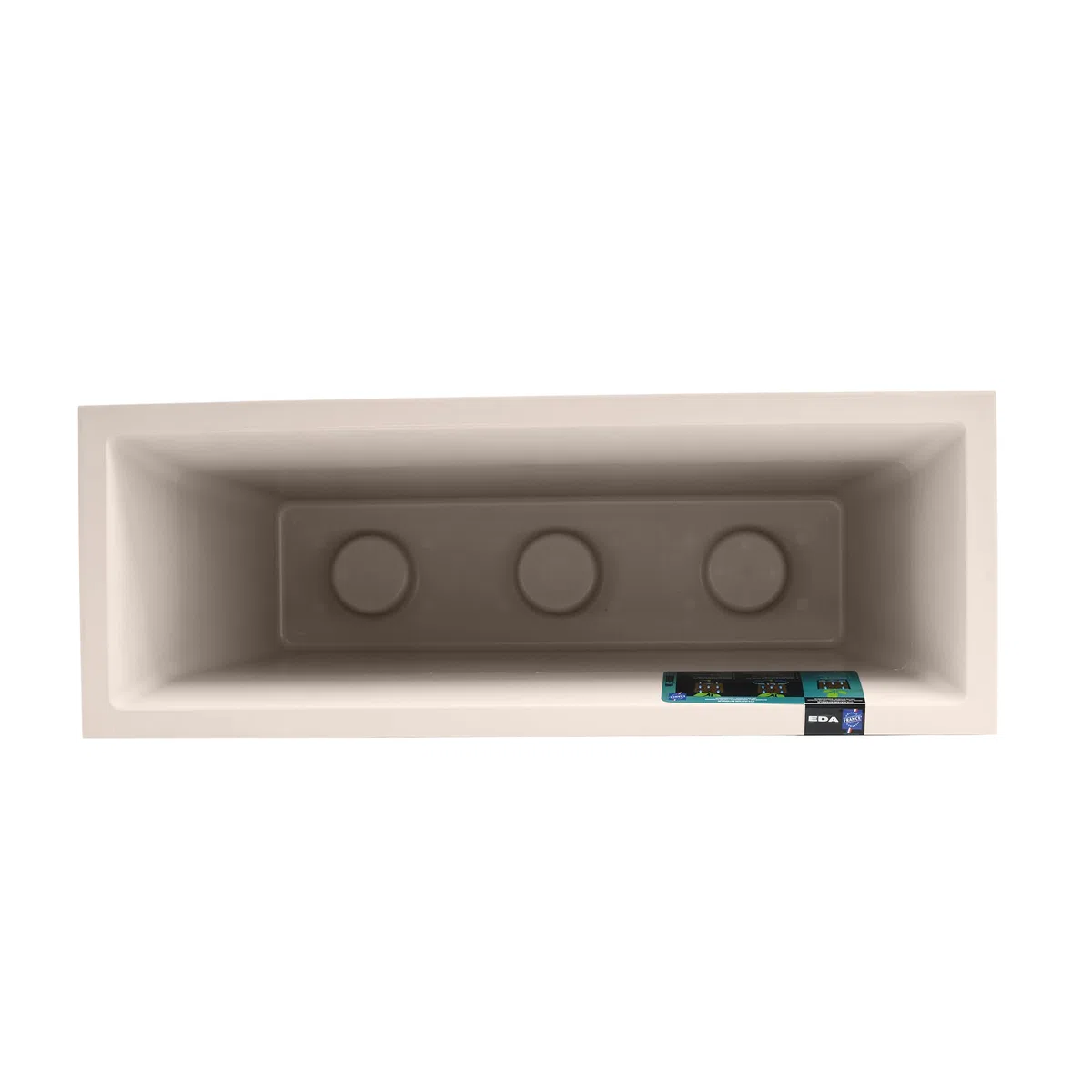 EDA – Muret Loft XL Volcania 63 L – Decoración imitación Piedra – Doble Pared – Zona de retención de Agua – 99 x 29 x 78 cm – Beige Piedra