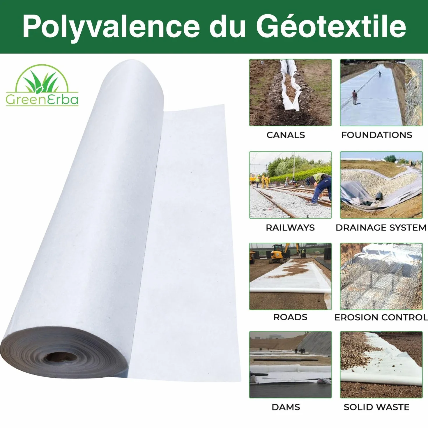 30m² Fieltro Geotextil 200g/m2 poliéster (PES) - Tejido Permeable al agua - 1 x 30m - Lona de drenaje Cuenca/Terraza/Jardín - Separación de grava/arena/adoquines sintéticos