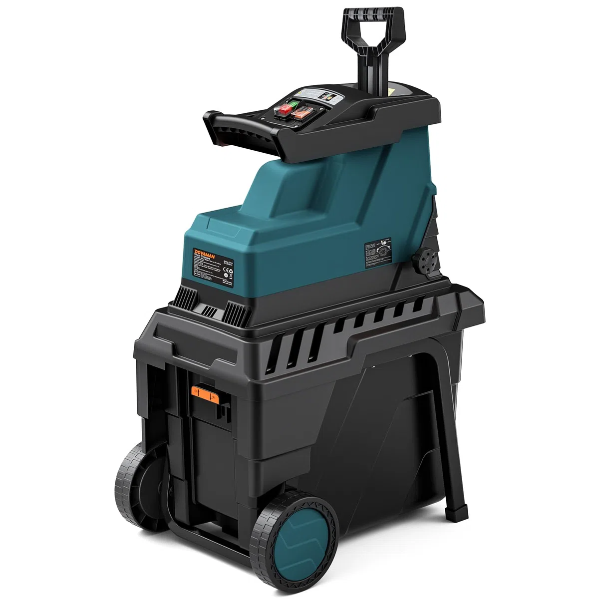 DOVAMAN GT10 Trituradora Silenciosa, Biotrituradora con Rodillo de 8 Dientes, Tritura hasta 45mm, 2800W Motor Sin Escobillas, 88dB, 55L Caja, 18:1 Relación, Triturado sin Esfuerzo de Residuo de Jardín