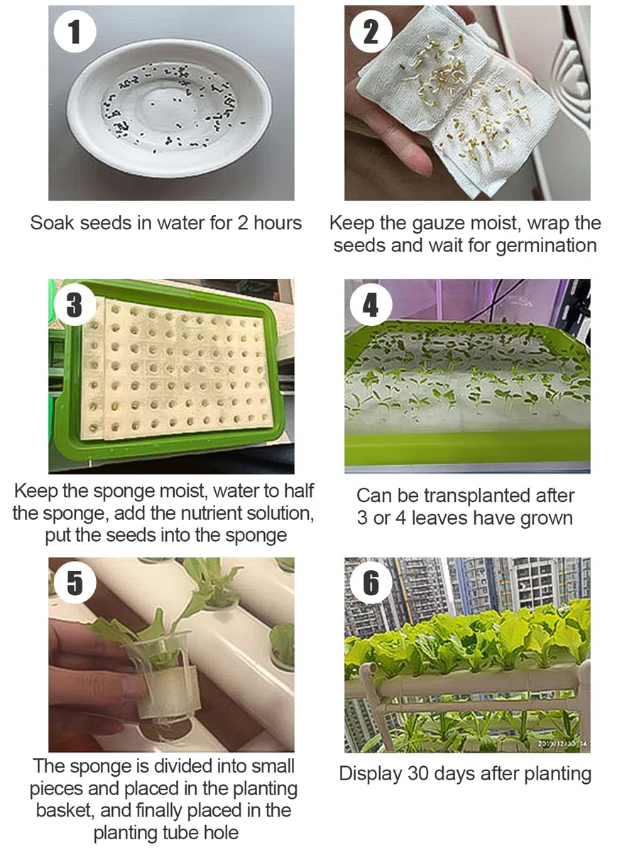 Kalolary Kit de Cultivo Hidropónico, 4 Capas 108 Agujeros Sistema Hidropónico Kit de Cultivo Hidropónico de PVC con 12 Tubos Hidropónicos para Hortalizas en Casa Jardín y Oficina