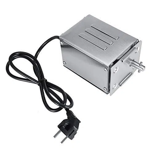 Longzhuo Motor eléctrico BBQ Rotissore para espiga parrilla, acero inoxidable, 50-70 kg (enchufe UE 220 V)