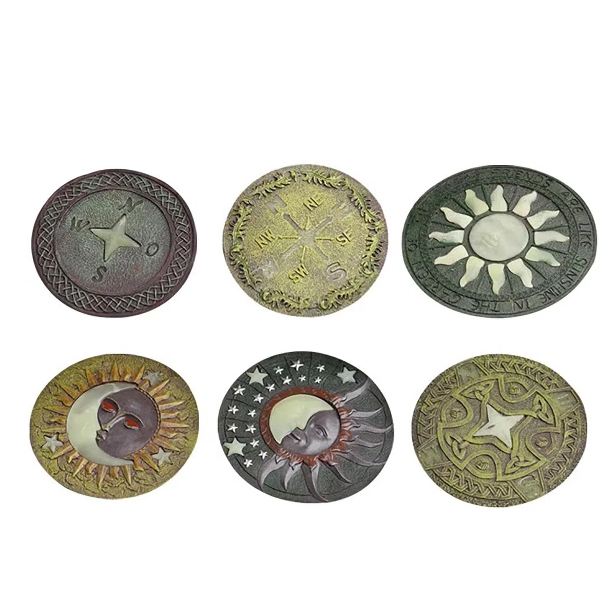 Kit de piedras de paso de estilo romano, 6 piezas, piedras de jardinería de 26x2de jardinería de 26x26 cm para pasarela/camino al aire libre, piedras decorativas de jardín que pueden brillar