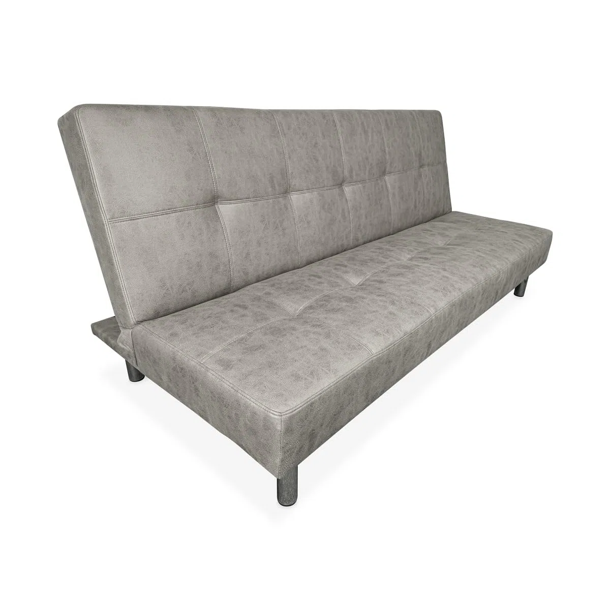 amuéblate Online - Sofá Cama Clic Clac Tipo Libro de 3 Plazas Modelo Voley, Diseño Moderno, Práctico y Funcional, Acabado en Gris