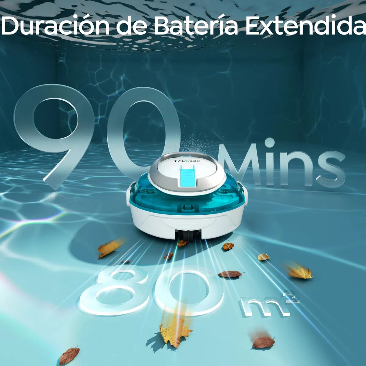 S2 Robot Piscina,Doble Filtración,Robot Limpiafondos Piscina Sin Cable,Doble Motor,90 Minutos de Limpieza,Carga en 2.5h