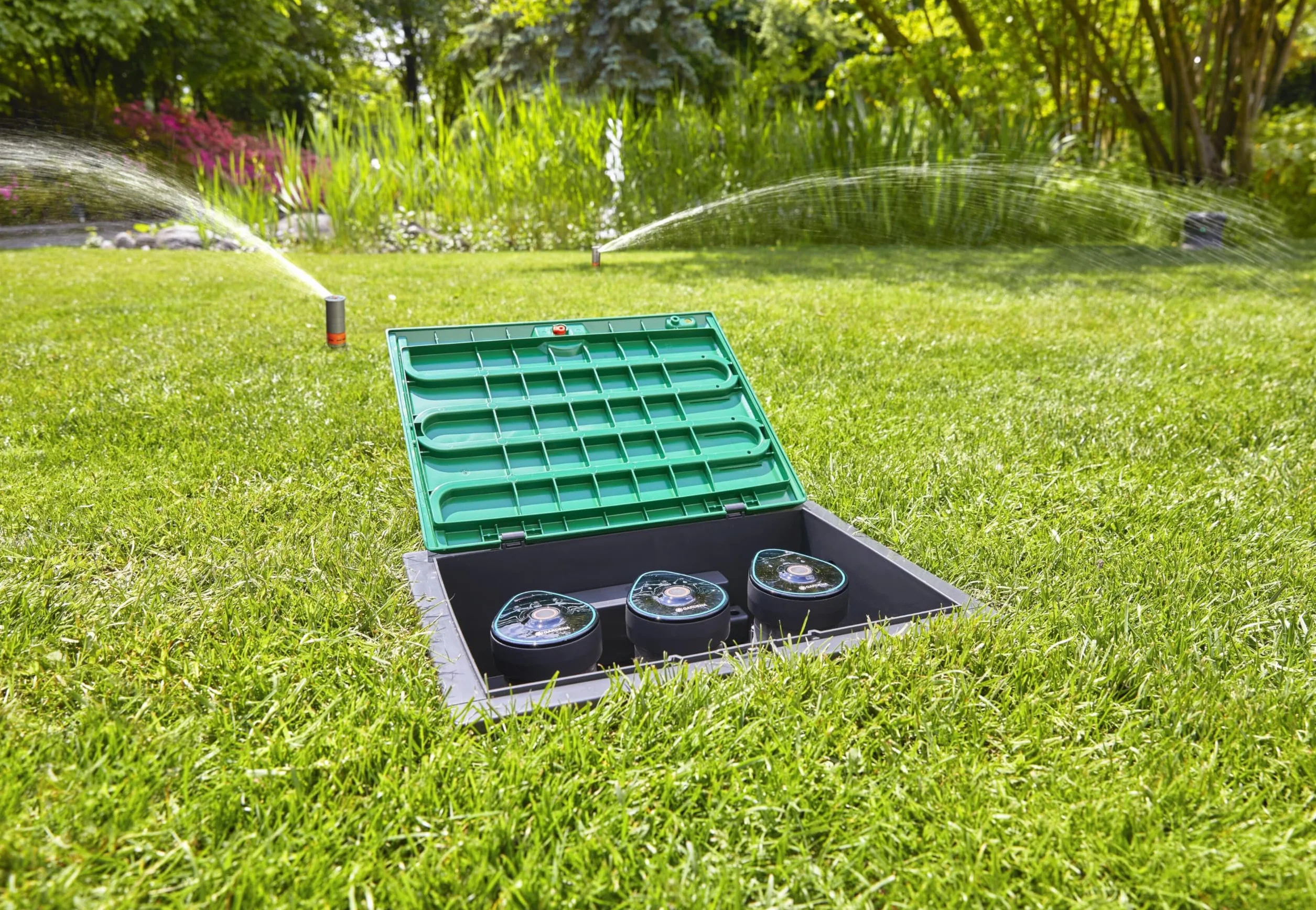 Gardena Válvula de riego Bluetooth de 9 V: control de riego programable con Bluetooth, alcance de hasta 10 m, 6 horarios independientes (01285-20)