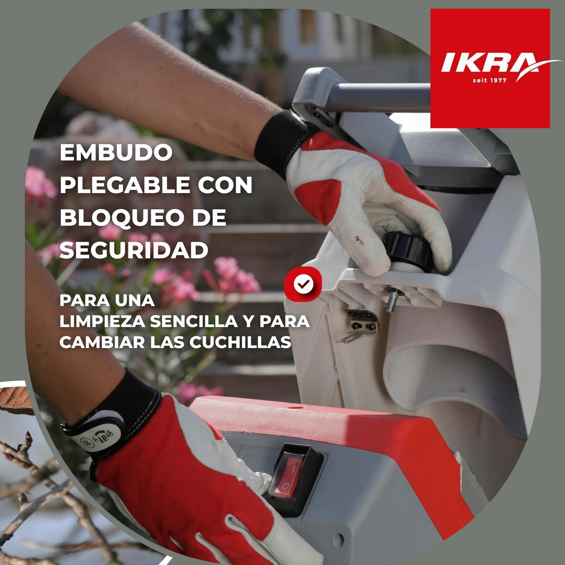 IKRA trituradora de Cuchillas eléctrica IMH 2500, Incl. 2X Cuchillas de Repuesto, Saco coletor y Gafas de Seguridad