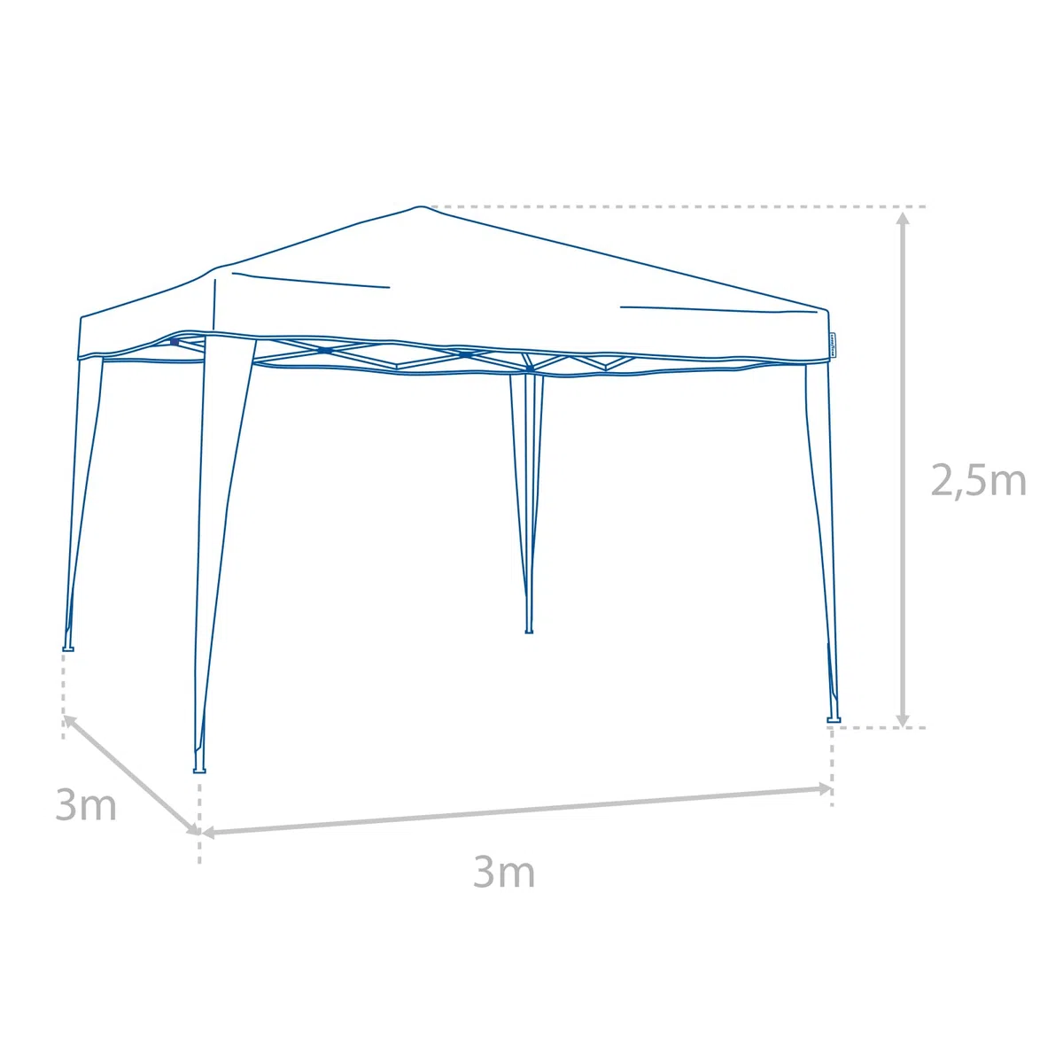 Goodyear - Carpa Plegable de Jardín 3x3m, Cenador Exterior de Acero Robusto, Impermeable con Protección UV30+, Gazebo Plegable para Eventos y Terraza, Incluye Bolsa de Transporte y Estacas (Azul)