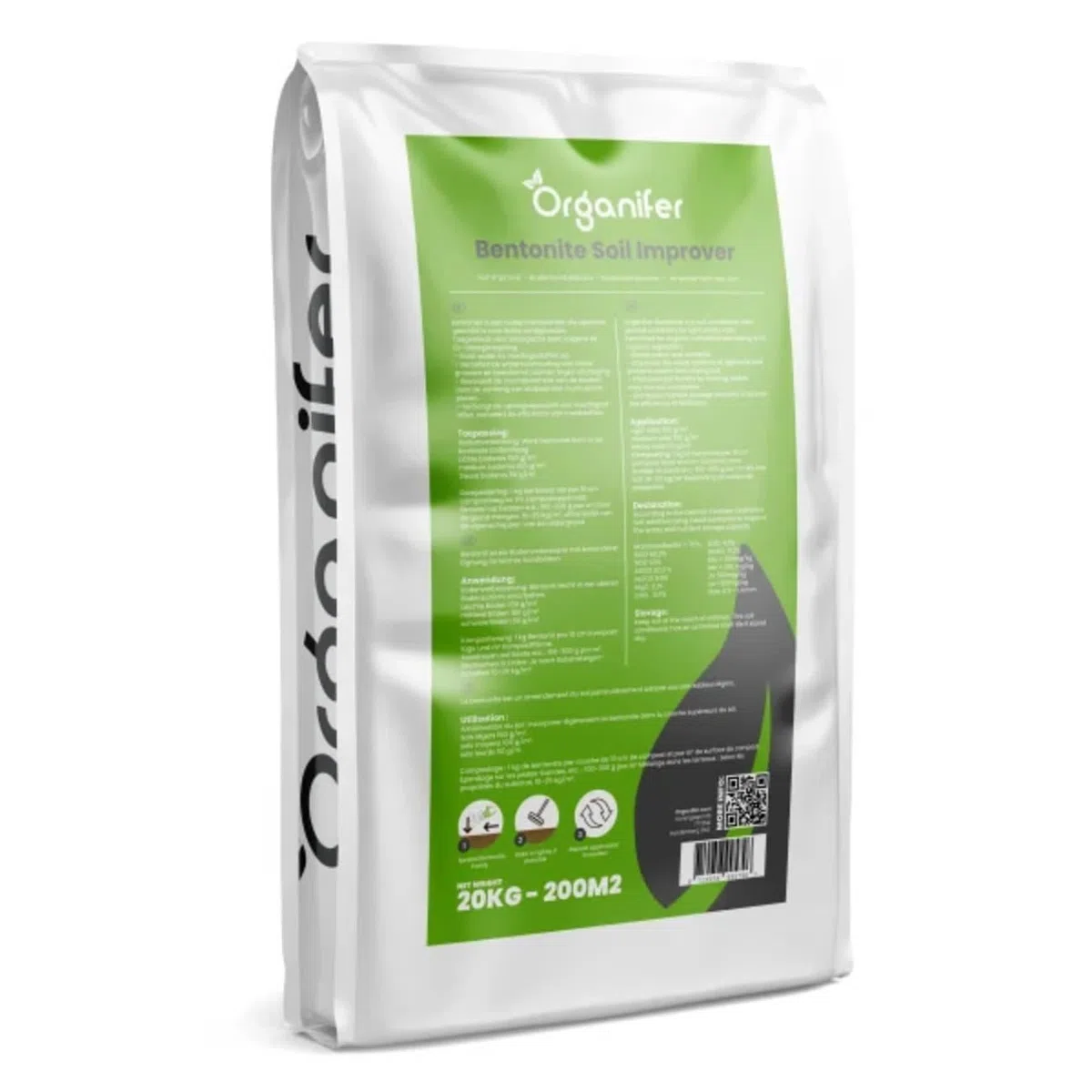 Arcilla Bentonita Mineral - 20 Kg - Mejorador De Suelos De Arena Bentonita Para Jardines Y Paisajismo - Optimiza El Almacenamiento De Agua - Organifer