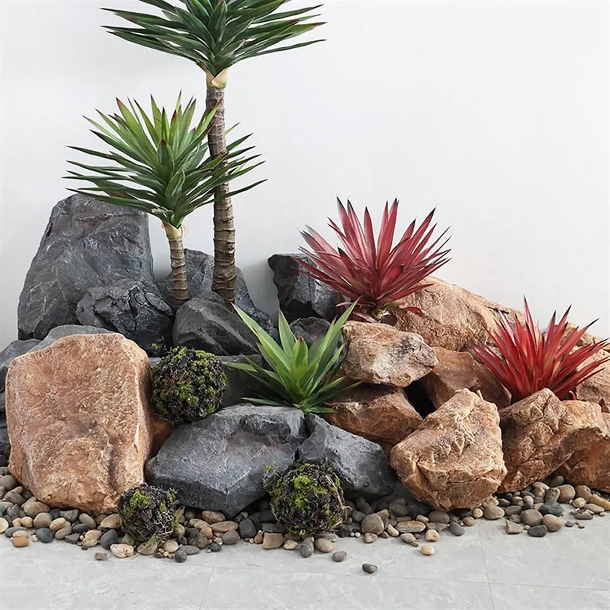 Cubierta de roca sintética al aire libre, rocas falsas decorativas de espuma de poliuretano para jardines, tiro, patio, paisajismo, roca falsa artificial, cubre bien las rocas