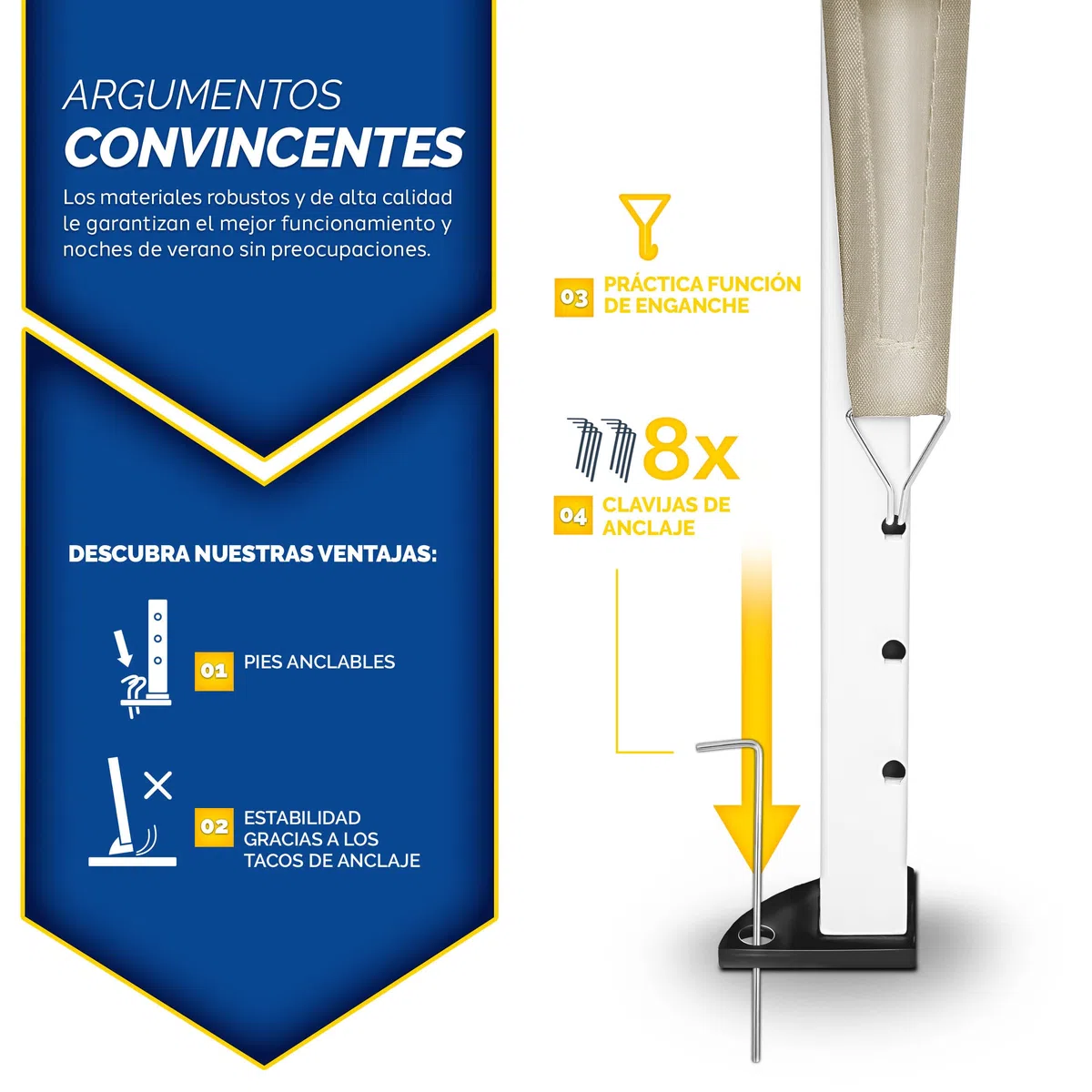 tillvex Gazebo Plegable Cenador 3x3m Impermeable | Pabellon de Jardin Pop-up Regulable en Altura | Carpa de jardín protección UV 50+ | Cenador de Fiesta con Bolsa (Beige)