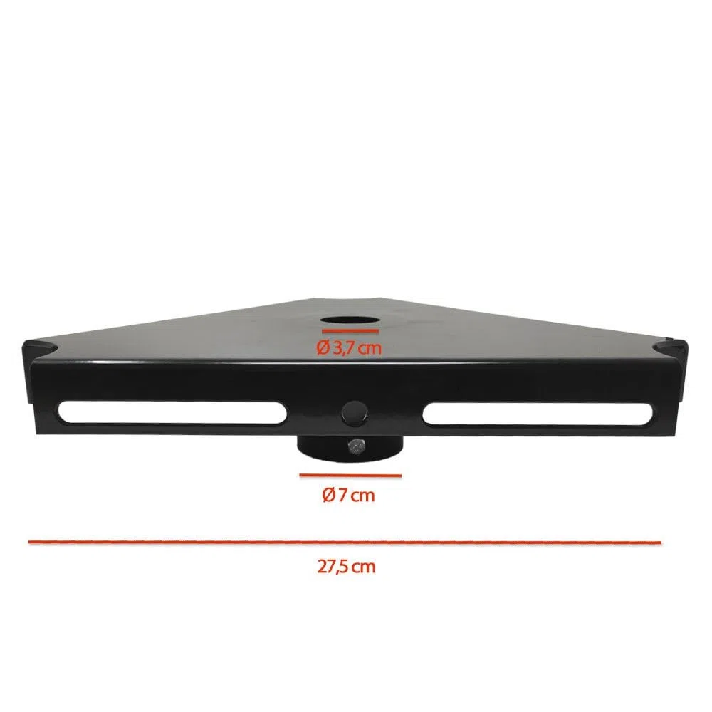 Soporte de Columna para 1, 2 o 3 Focos LED Exterior, Sujeción para Reflectores o Proyectores LED en Farola, fabricado en acero, ideal para iluminar grandes áreas (27CM)