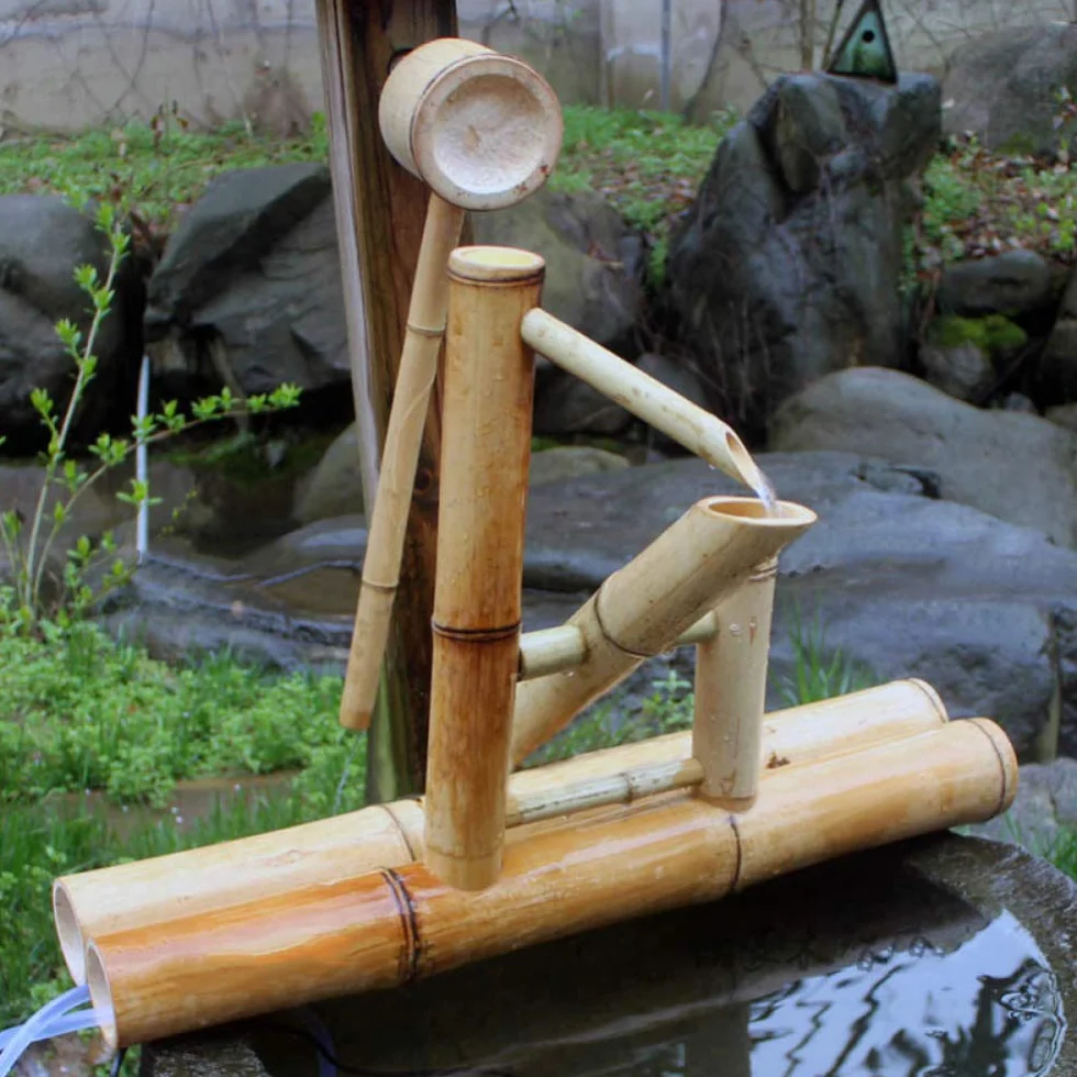 Fuente De Agua del Jardín del Zen Fuente De Agua De Bambú Bomba Oscilante Paisaje del Agua Decoración Japonesa del Jardín