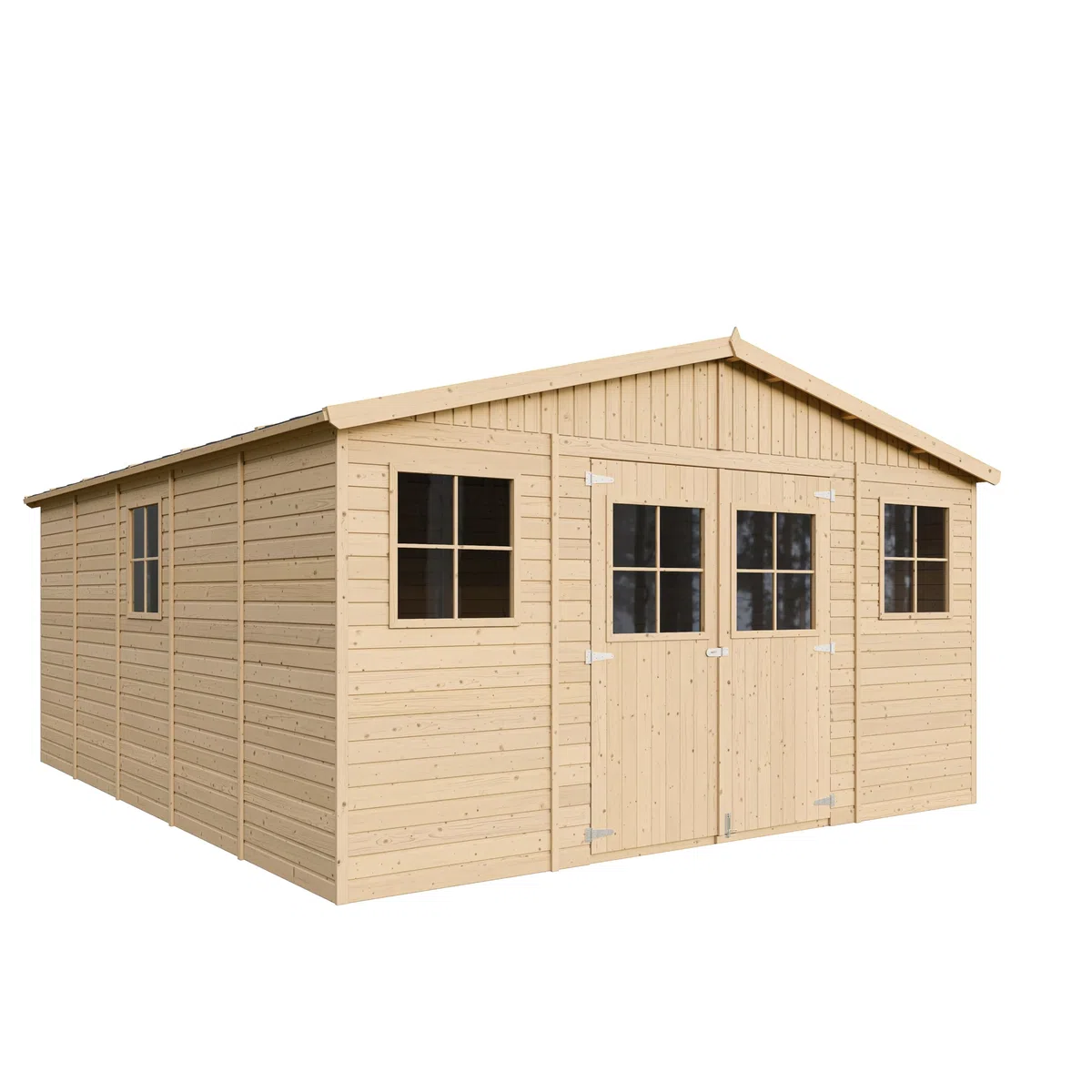 Cobertizo de Madera para jardín - A246x418x522cm/20m2 Cobertizo de Madera Natural - Taller de Jardín - Bicicleta, Almacenamiento de Herramientas TIMBELA M333