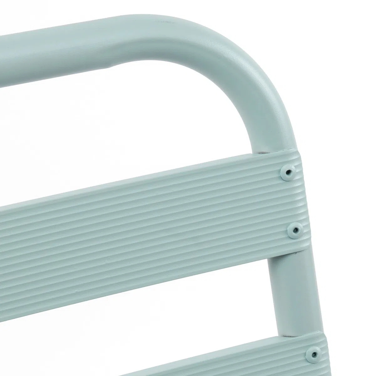 THE SECRET HOME - Silla de Aluminio con Reposabrazos para Jardín - Alto 76 cm x Largo 56 cm x Ancho 48 cm - Color Verde Claro - Asiento Apilable de Exterior para Balcón, Terraza y Jardín