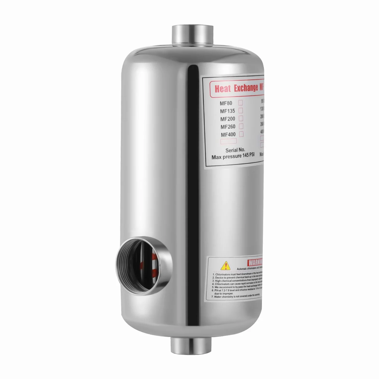 Intercambiador de calor para piscina, 28 kW, calentador de piscina, acero inoxidable, intercambiador de calor para sistema de piscina, 150 L/min flujo de agua de piscina, 18 L/min flujo de agua
