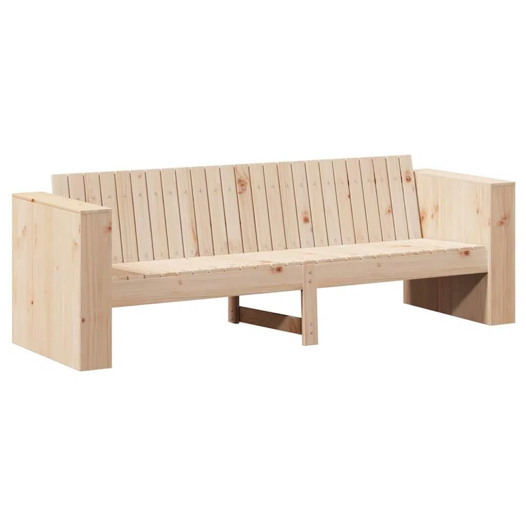 vidaXL Sofá de jardín Natural 185,5 x 60 x 62 cm Madera de Pino Macizo