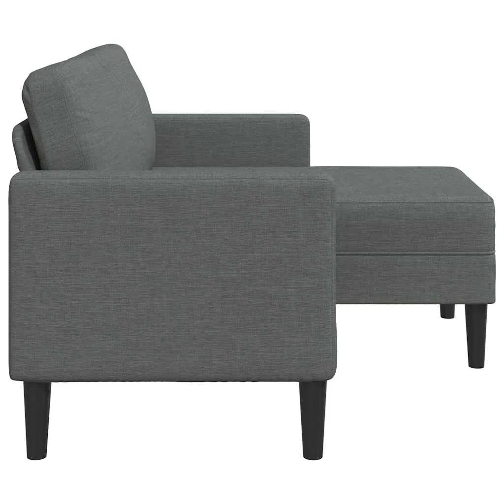 vidaXL Sofá de 2 plazas con Chaise Longue en Forma de L, Color Gris Oscuro, 125 cm, Tela,