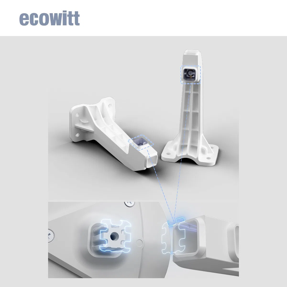 ECOWITT WS85 Sensor meteo para estaciones/consola WS3800/WS3900/HP2560, unidad jardín al aire libre con panel solar, medidor lluvia, sensores