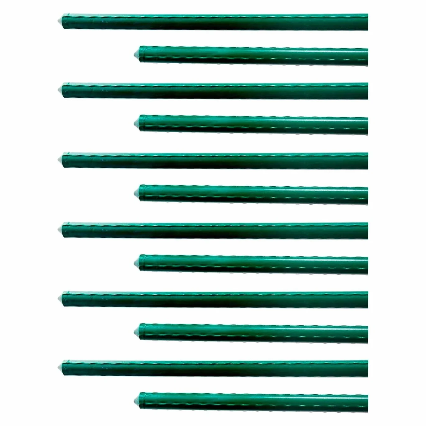 Tradineur - Pack de 24 tutores de Acero plastificado para Plantas de Ø 1,60 x 180 cm, Ideal para el Cuidado del jardín. Varillas para el Cuidado de Plantas y arboles (Color Verde)