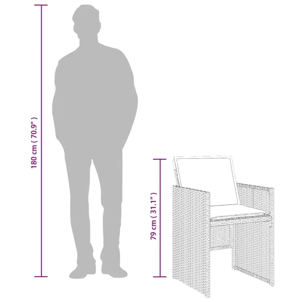 vidaXL Sillones de jardín con Cojines 4 uds ratán sintético Gris