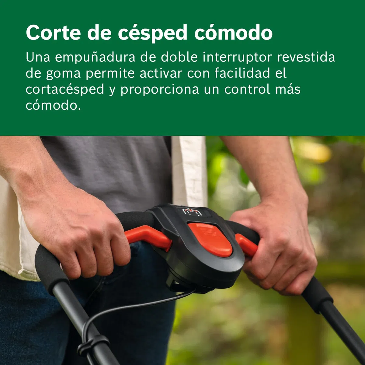 Bosch cortacésped a batería ROTAK18V2-38 (anchura de corte: 38 cm, altura de corte: 30-75 mm, cesto de tela de 40 l, tapón para triturado, incluye 2 baterías de 18V y cargador)