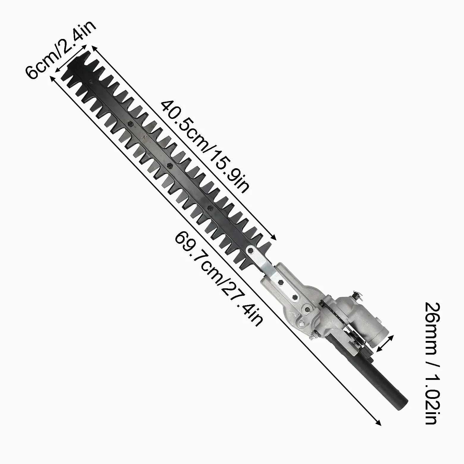 HEEPDD Cabezal de Corte de Setos, Portátil, 26 Mm, 9 Dientes, Cabezal de Corte de Setos con Orificio Redondo para Podar Setos
