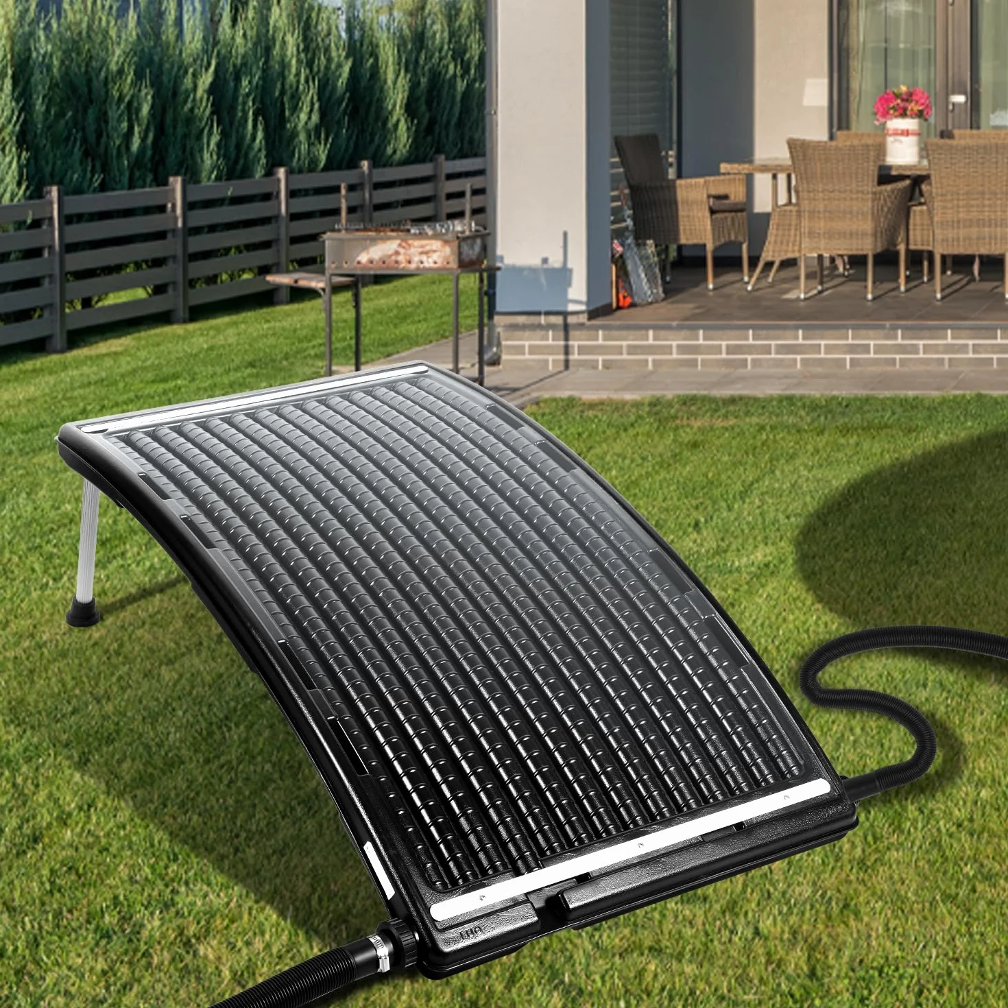 Jopassy Calefacción solar para piscina, panel solar, 113 x 69 x 35 cm, calefacción solar de 10000 L/H, conexión de 32 – 40 mm, calefacción solar ampliable, sistema solar para agua caliente, ducha de