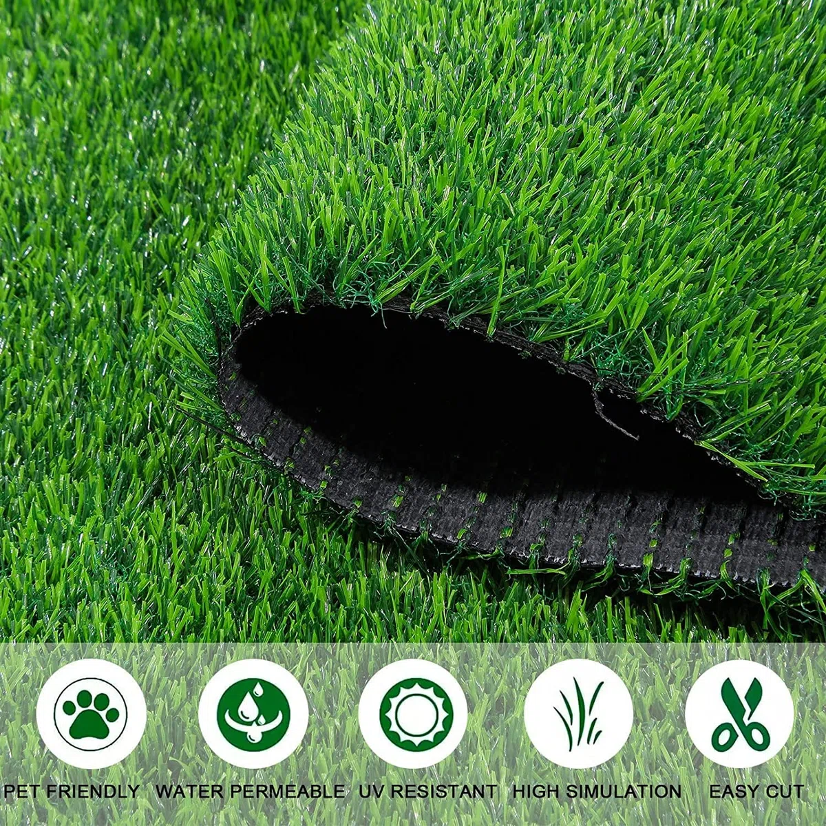 Alfombra de césped Artificial de 3 x 10 m, de Alta Densidad, para Interiores y Exteriores, Rollo de césped Artificial de 20 mm de Grosor (tamaño: 3 x 10 m)