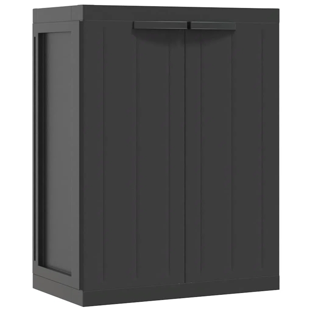 vidaXL Armario de Almacenaje Exterior, Armario con Cerradura, Almacenamiento de Herramientas, Armario para Jardín Terraza, PP Negro