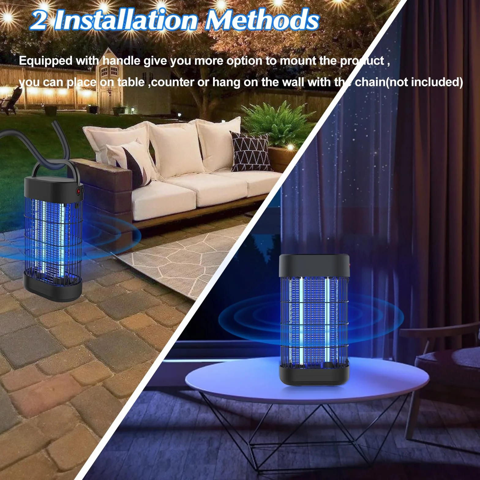Lampara Antimosquitos Electrico 18W, Luz UV Matainsectos Eléctrico No Tóxico Matamoscas para Interiores Trampa para Mosquitos para Dormitorio Cocina Patio