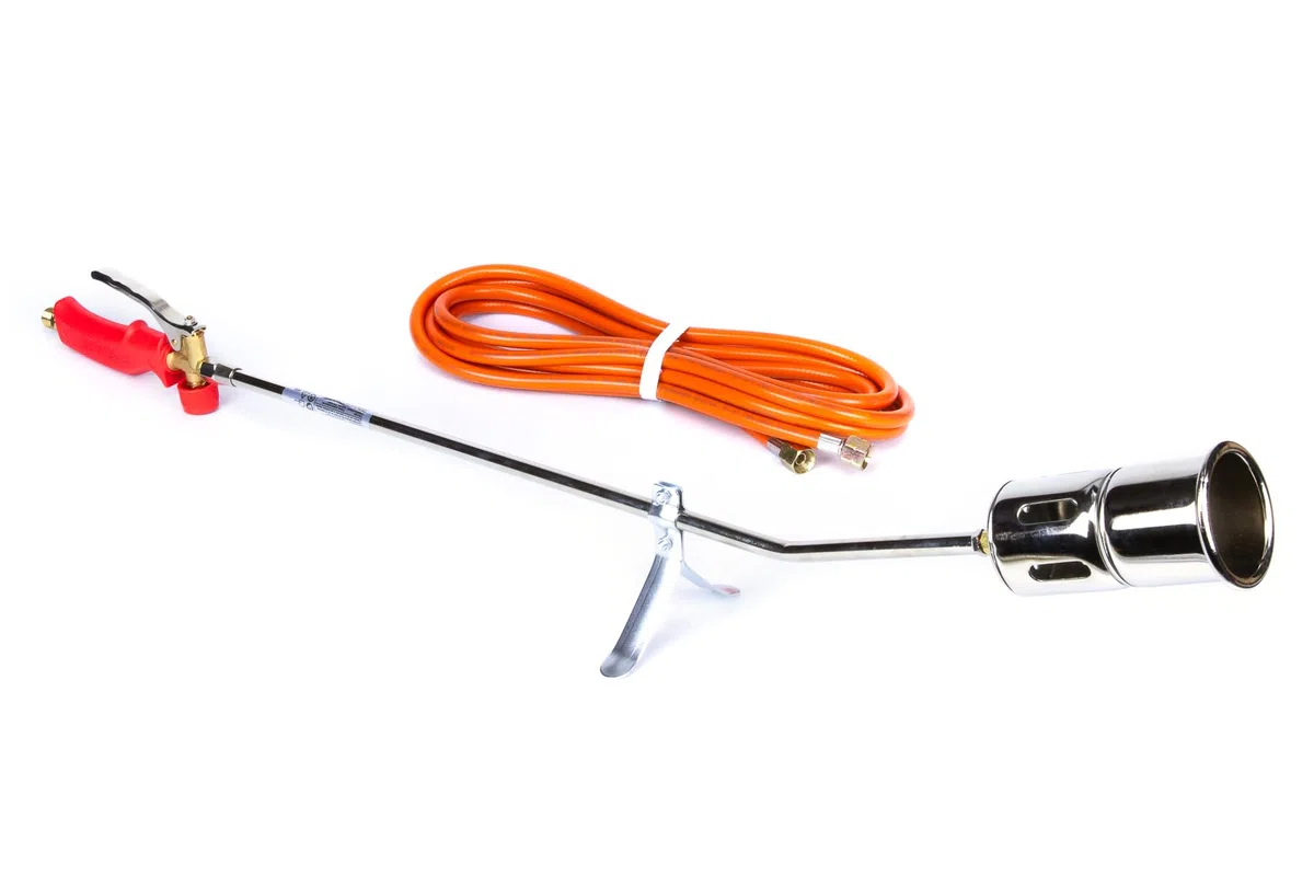 ROTHENBERGER Industrial Quemador de alto rendimiento RoMaxi con manguera de gas propano de 5 m, desbrozadora, lámina bituminosa, soldadura de lámina, para conexión a bombona de gas propano, 030954E