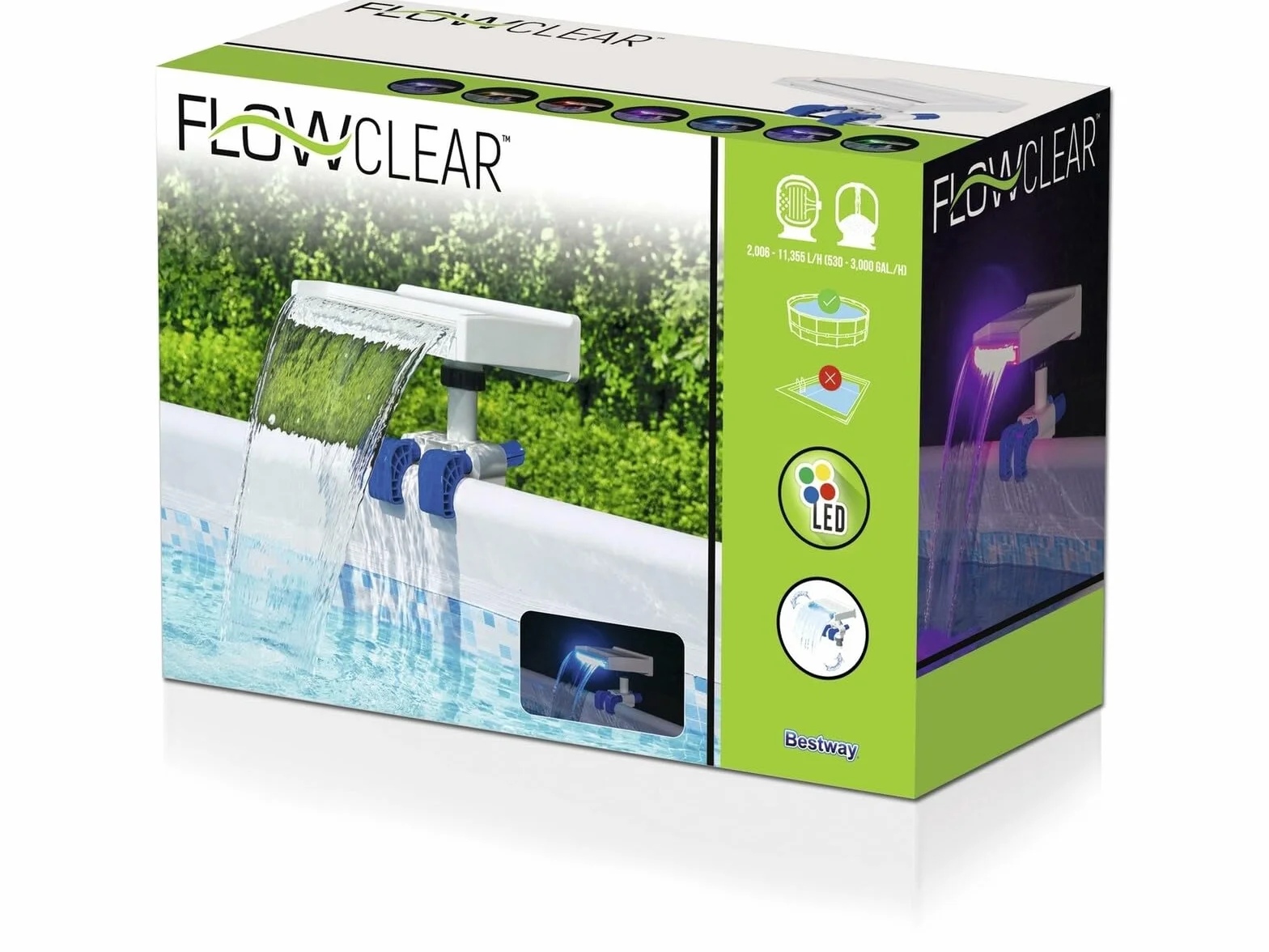 BESTWAY Cascada LED para Piscinas Elevadas Soothing 34,5x24x32 cm Blanco