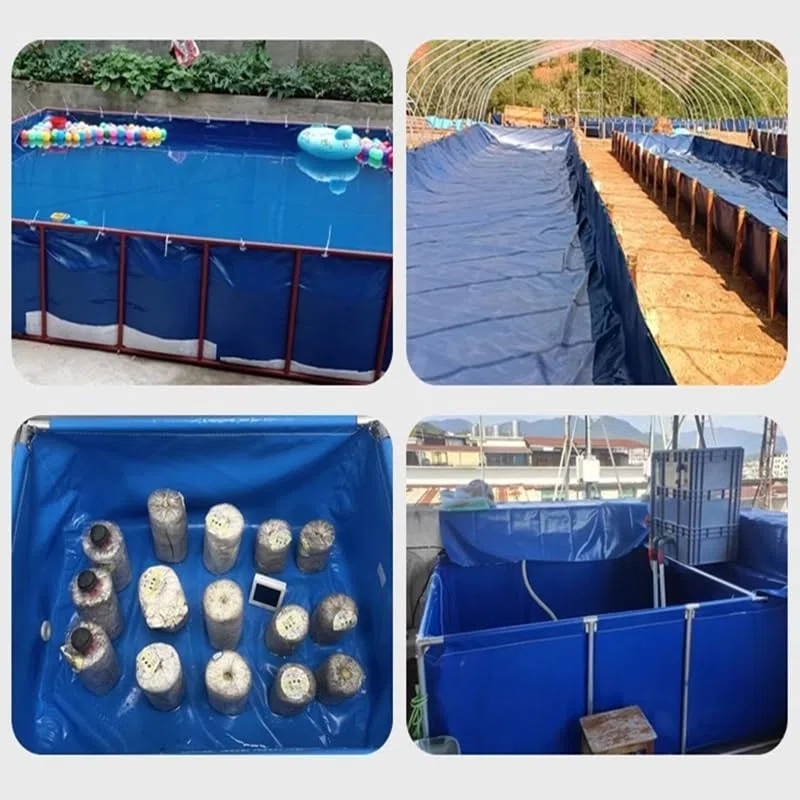 Estanque Grande para Piscina de Acuario, Estanque de lona de PVC, tanque de almacenamiento de agua plegable, piscina de acuicultura con estructura, estanque de peces al aire libre para la cría de koi