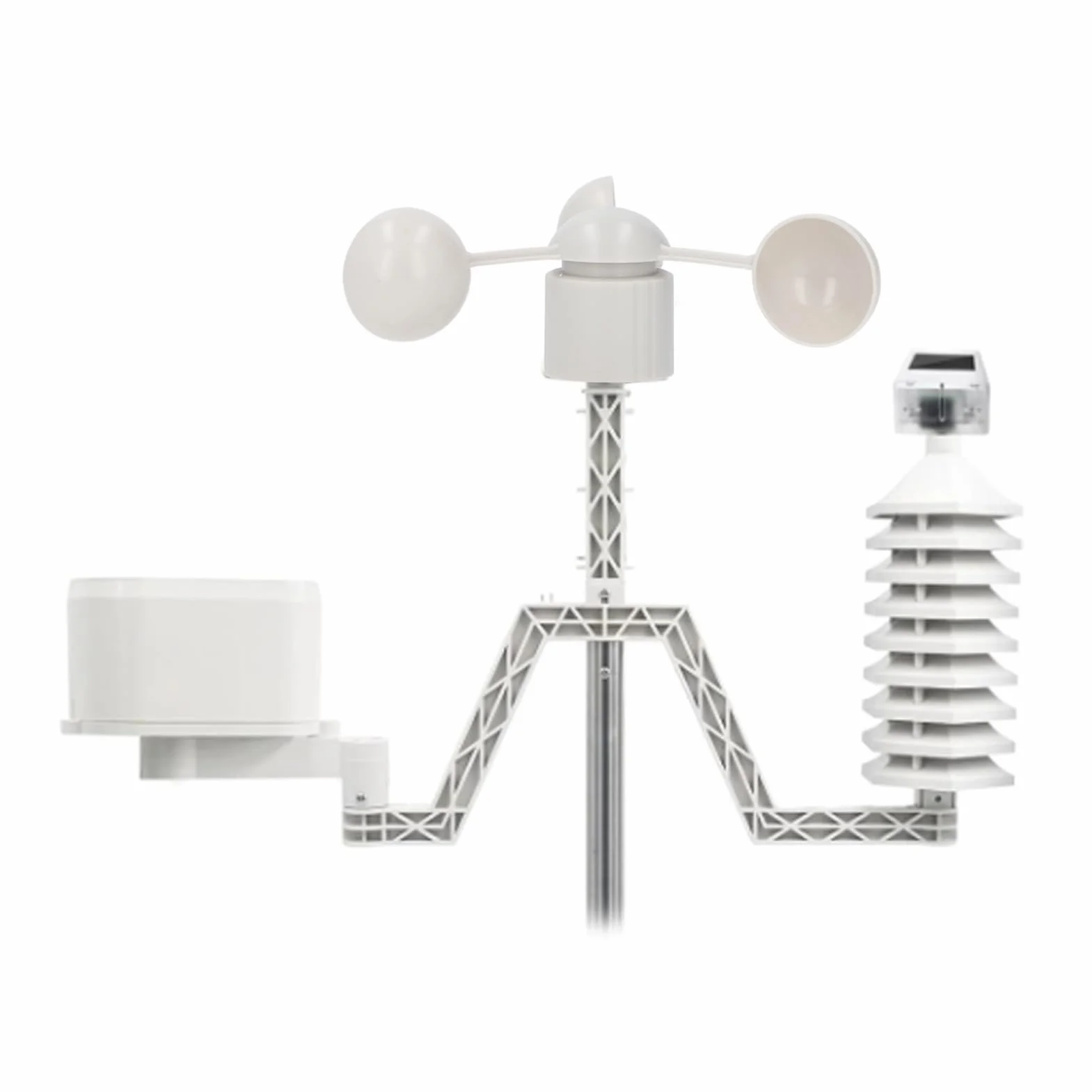 Kit de Medidor Meteorológico, Anemómetro de Copa de Veleta, Anemómetro, Taza de Sensor de Medición de Velocidad, Conector RJ11, 3 Tazas, Medidor de Dirección del Viento para