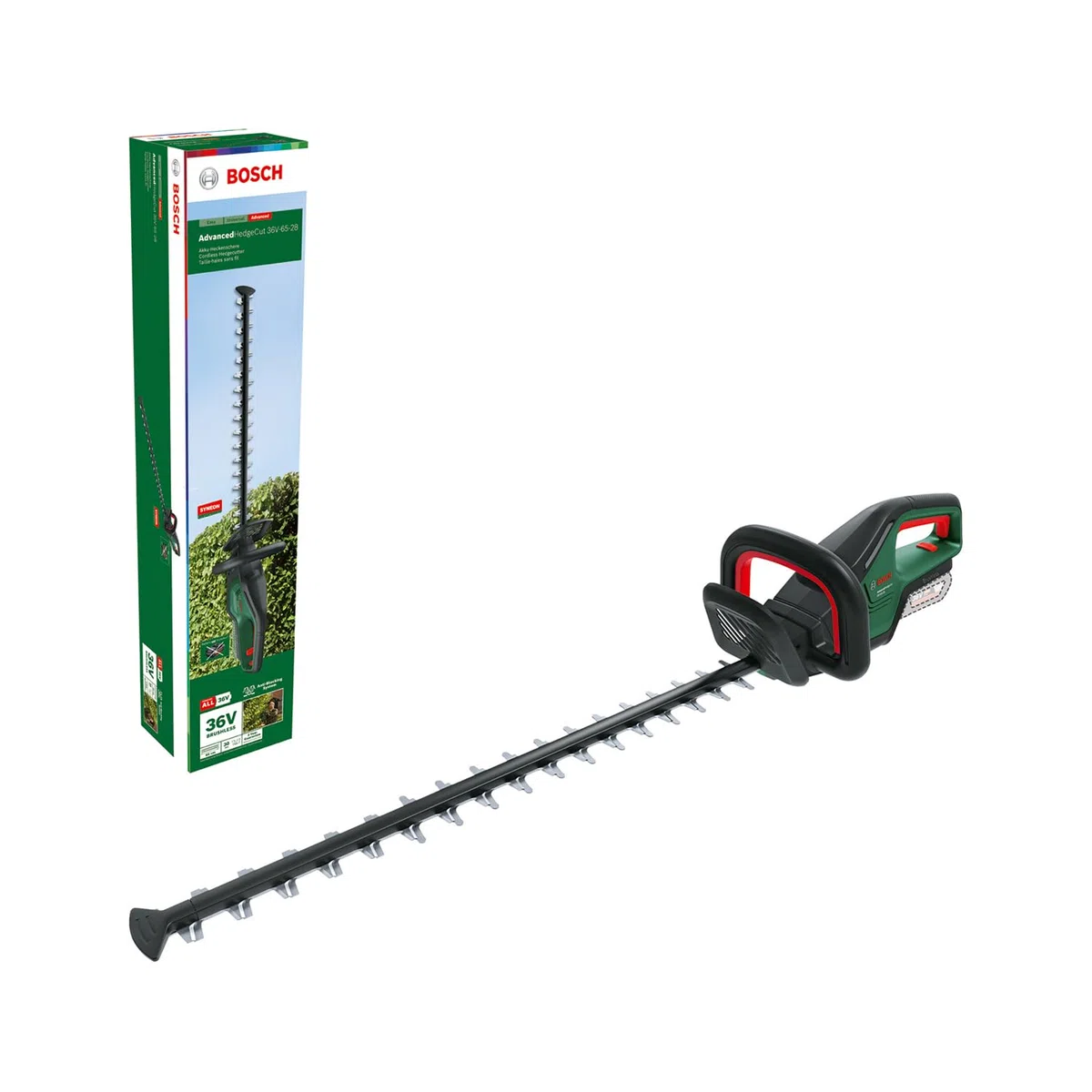 Bosch cortadora de setos a batería AdvancedHedgeCut 36V-65-28 (sin batería, sistema de 36 voltios, longitud de la sierra 65 cm, en caja)