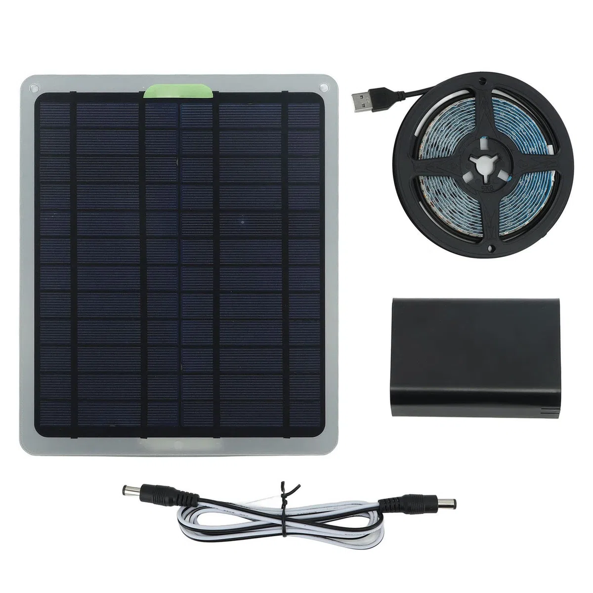 Tira de Luz Solar para Crecimiento de Plantas, 20 W IP65, Accesorios de Cultivo Impermeables, Lámpara LED con Caja de Batería para Invernadero, Jardín Hidropónico, Flores,